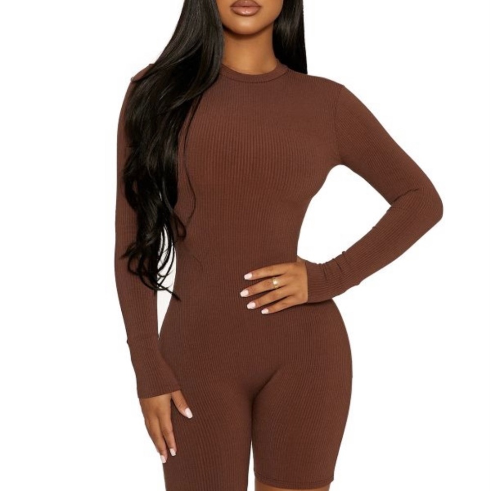 Naked wardrobe snatched romper Brown
